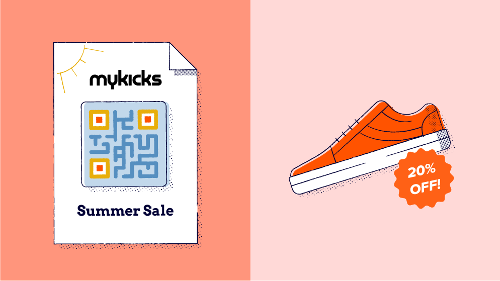 An example of a flyer with a QR Code on it leading to a summer sale link